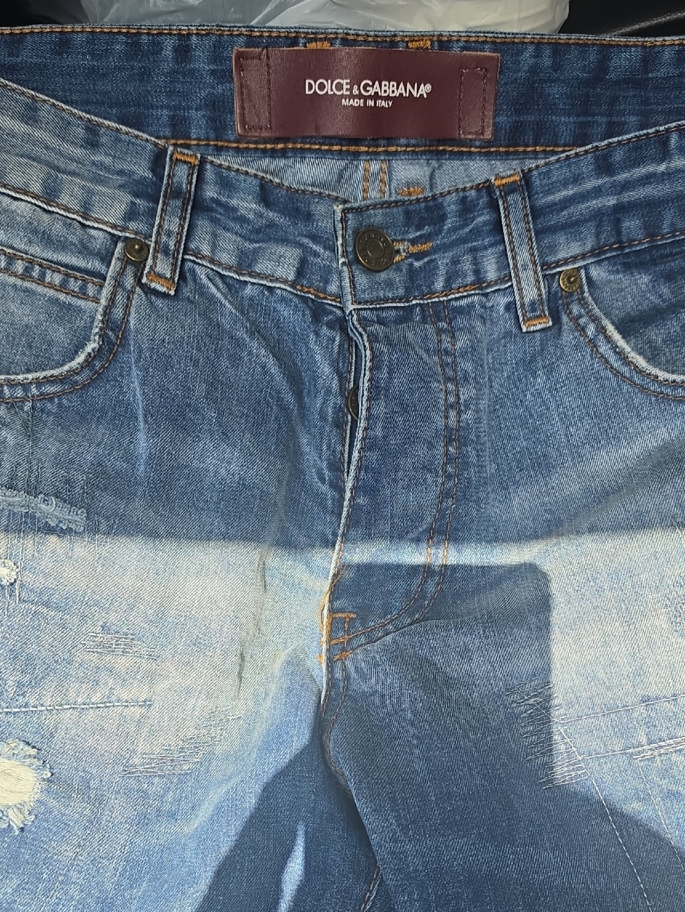 Dolce & Gabbana Two-Tone Blue Slim Men's Jeans